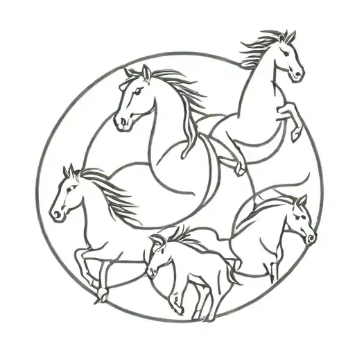 the 4 horsemen of the apocalypse in abstract format  tattoo design idea