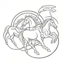 the 4 horsemen of the apocalypse in abstract format  tattoo design idea