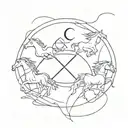 the 4 horsemen of the apocalypse in abstract format  tattoo design idea
