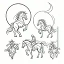 the 4 horsemen of the apocalypse in abstract format  tattoo design idea