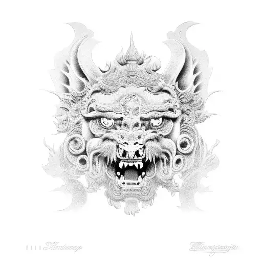 Foo Dog tattoo design idea