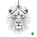 Lion with rosary bead tattoo design idea