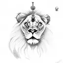 Lion with rosary bead tattoo design idea