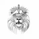Lion with rosary bead tattoo design idea
