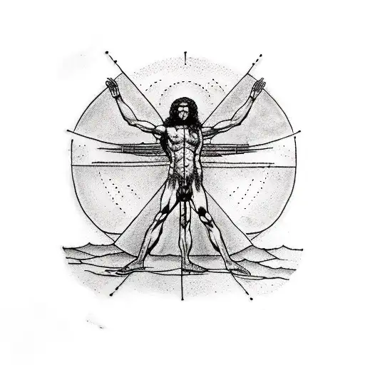 Vitruvian Man as the god Eros tattoo design idea