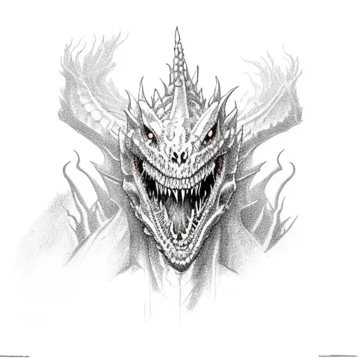 zombie dragon tattoo design idea