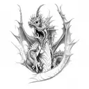 zombie dragon tattoo design idea