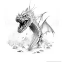 zombie dragon tattoo design idea