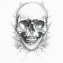 Moon, Skull, Forest, Dark, In Flames Band tattoo design idea
