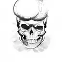Moon, Skull, Forest, Dark, In Flames Band tattoo design idea
