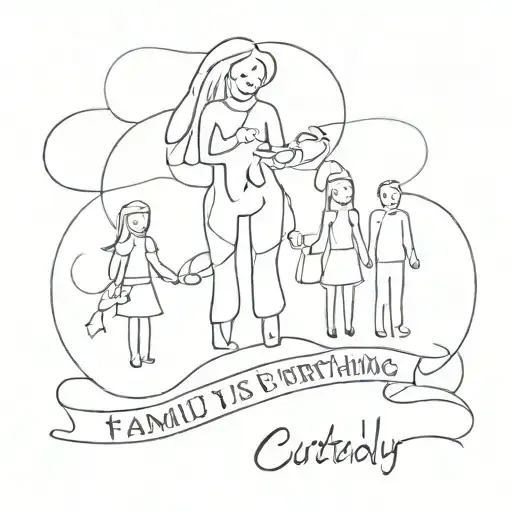 family is everything or custody tattoo design idea