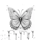 simple Dripping butterfly with puddle at bottom tattoo design idea