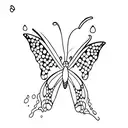 simple Dripping butterfly with puddle at bottom tattoo design idea