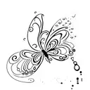simple Dripping butterfly with puddle at bottom tattoo design idea