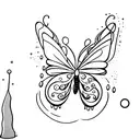 simple Dripping butterfly with puddle at bottom tattoo design idea