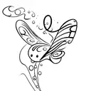 simple Dripping butterfly with puddle at bottom tattoo design idea