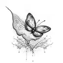 simple Dripping butterfly with puddle at bottom tattoo design idea