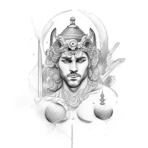 Greek god apollo tattoo design idea