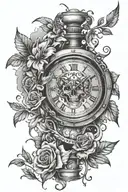 tot, rabe, alkohol, uhr, mond, nacht tattoo design idea