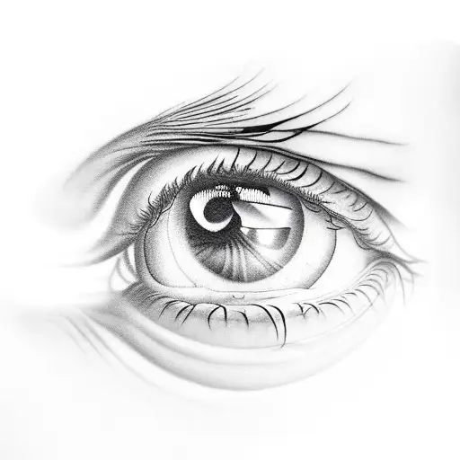 eye with reflection  tattoo design idea
