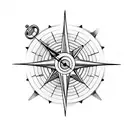 clock ,compass and anchor tattoo design idea