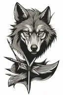 wolf with arrows in his back tattoo design idea