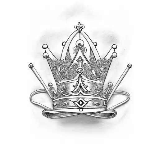 kings crown, cross, tattoo design idea
