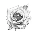 Rose bush with 3 roses and 17 thorns tattoo design idea
