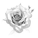 Rose bush with 3 roses and 17 thorns tattoo design idea