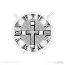 Cross with Roman Numerals going horizontal  tattoo design idea