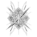 Cross with Roman Numerals going horizontal  tattoo design idea