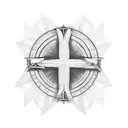 Cross with Roman Numerals going horizontal  tattoo design idea