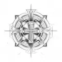 Cross with Roman Numerals going horizontal  tattoo design idea