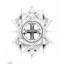 Cross with Roman Numerals going horizontal  tattoo design idea