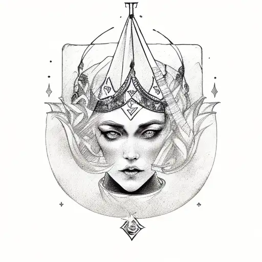 tarot card the high priestess tattoo design idea