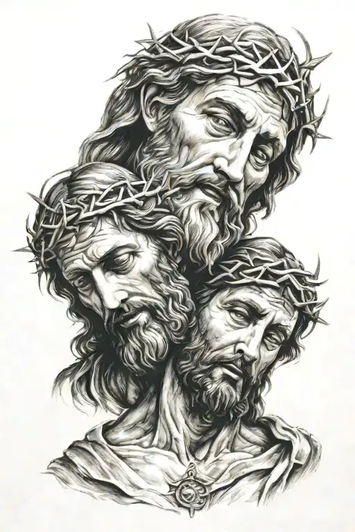 christ and peter tattoo design idea