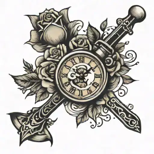 roses music skipper watch tattoo design idea