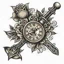 roses music skipper watch tattoo design idea
