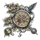 roses music skipper watch tattoo design idea
