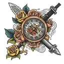 roses music skipper watch tattoo design idea