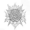 hell flower tattoo design idea