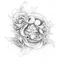 hell flower tattoo design idea