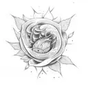 hell flower tattoo design idea