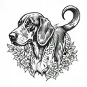 coonhound  tattoo design idea