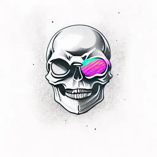 skull using night vision googles ar15 tattoo design idea