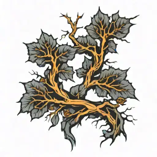 black veins that look like tree branches tattoo design idea