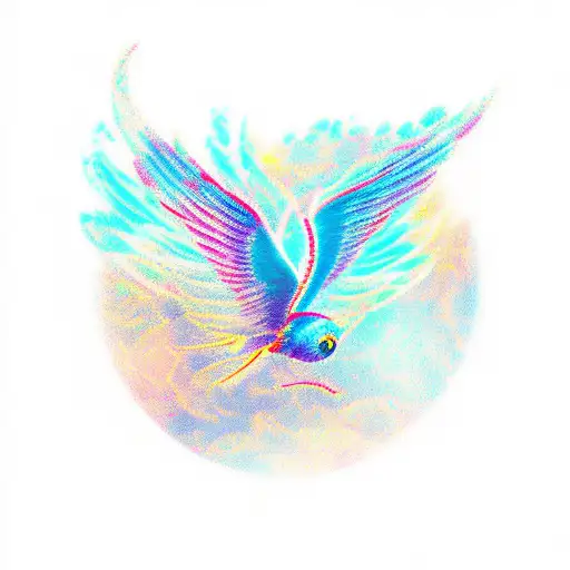 maldives love angel butterfly phoenix bird eyes  tattoo design idea