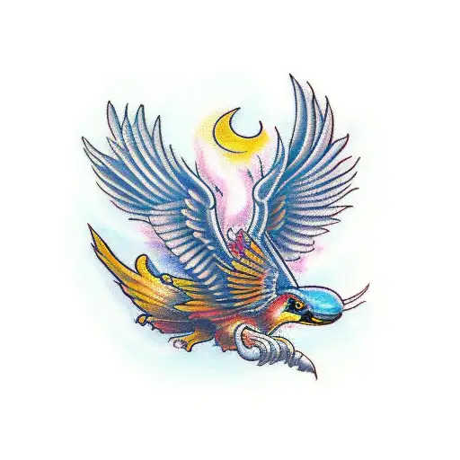 maldivs love angel butterfly phoenix bird eyes  tattoo design idea