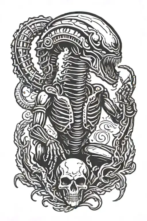 xenomorph tattoo design idea