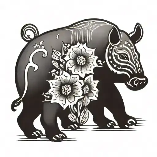 tapir tattoo design idea